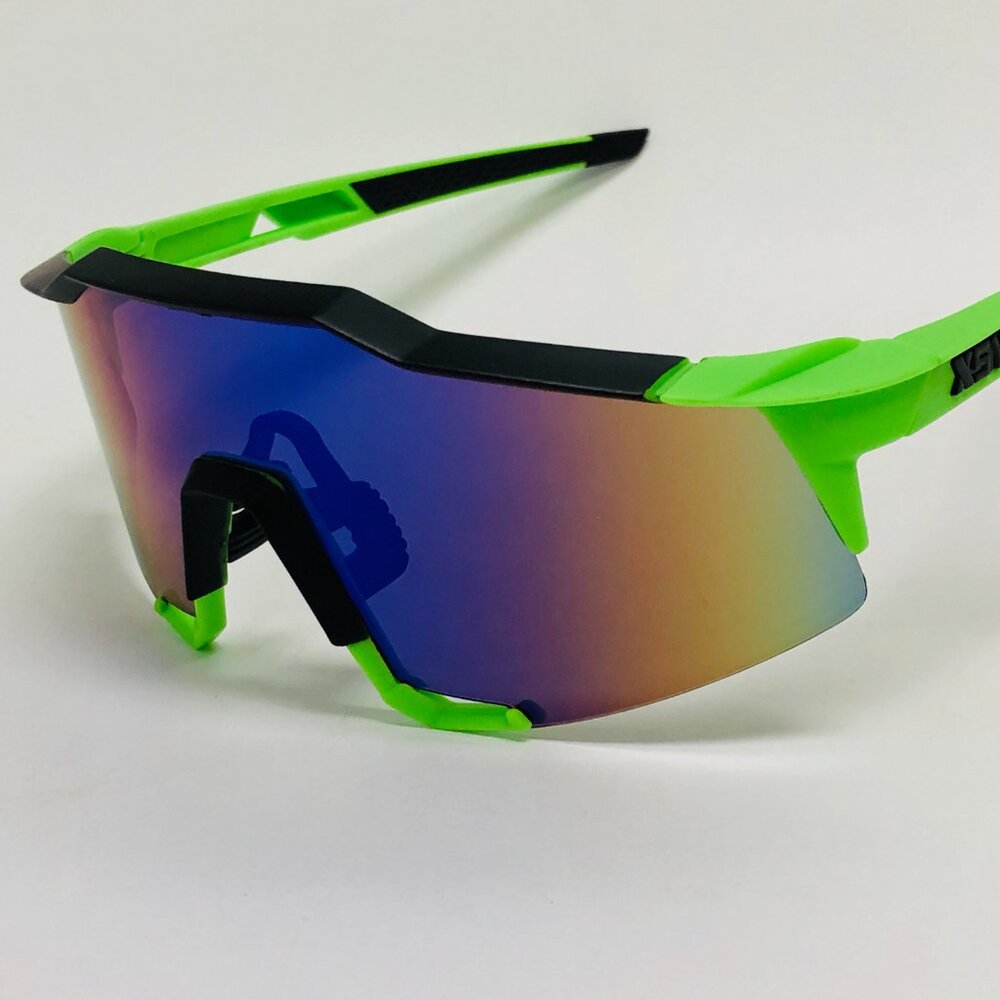 Men Sunglasses Green Blue Mirror Single One Piece Lens Oversize Lentes Humbres‎